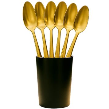 Grandes cuillères dorées de 17 cm pour décoration de fête | jourdefete.com