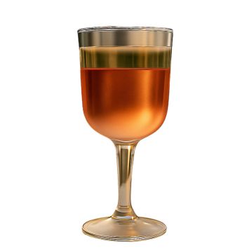 6 verres à vin de luxe réutilisables avec bordure en plastique - Couleur au choix