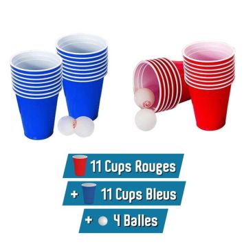 Kit Jeu Beer Pong Rouge & Bleu