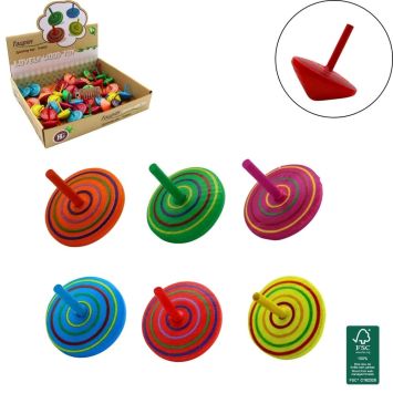 Toupies spirales en bois colorées pour enfants | jourdefete.com

