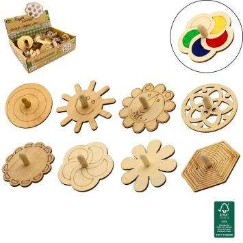 Jeu en bois - Toupie à colorier - 7 cm