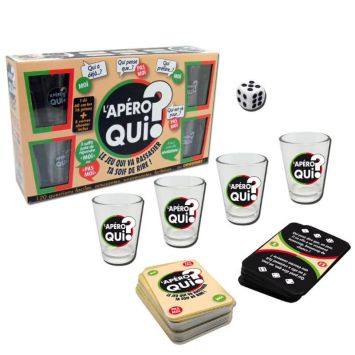 Jeu l'apéro qui ? avec des verres shooters.
