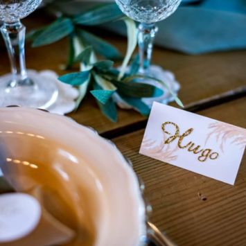 10 Marque-Places - Feuille de Pampa