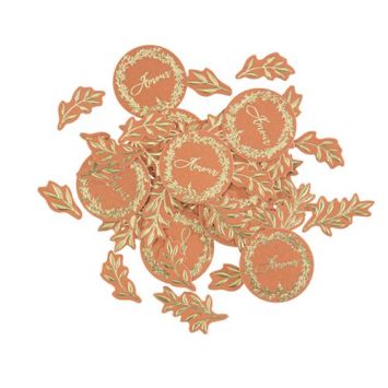 100 confettis en papier à parsemer - Collection Jolis Brins - Terracotta et Or