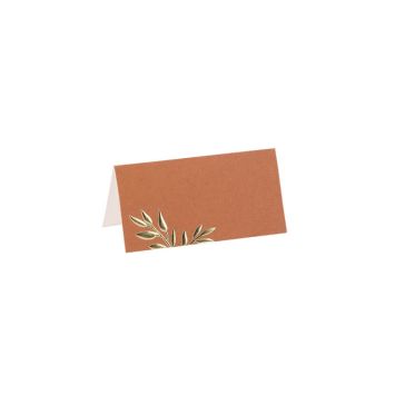 10 marque-places de la collection jolis brins or et terracotta