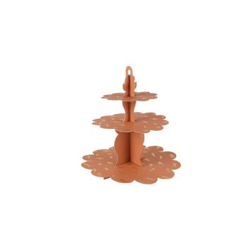 présentoir 3 étages jolis brins terracotta et or