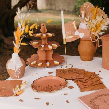 Présentoir 3 étages - Collection Jolis Brins - Terracotta et Or