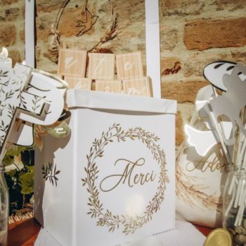 Urne en carton Merci - Collection Jolis Brins