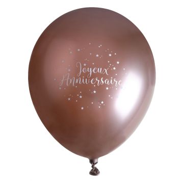 Ballon Joyeux Anniversaire métallisé rose gold | jourdefete.com