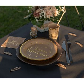 20 Serviettes " Joyeux Anniversaire " - Couleur Kraft