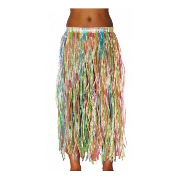 Jupe Hawaïenne Longue Raffia 80 cm - Multicolore