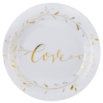 10 Assiettes en Carton "Just Married" - Or | jourdefete.com