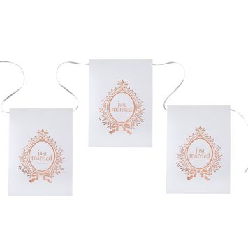 Banderole - Just Married - Métal Rose Gold