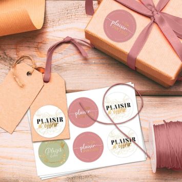 18 Pastilles autocollantes Plaisir d'Offrir