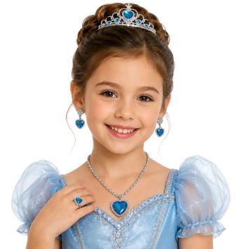 Kit de bijoux de Princesse en forme de cœur pour fille - Couleur au choix