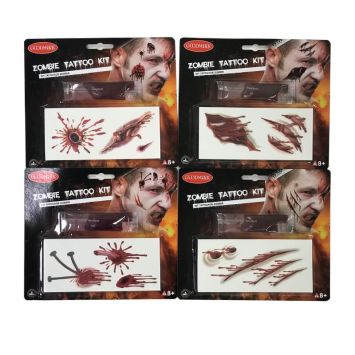Kit de Tatouages Zombie - Modèle au Choix