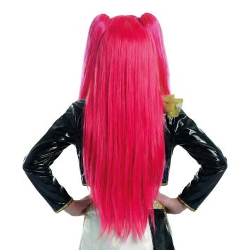 Perruque rose de Chanteuse KPop pour fille
