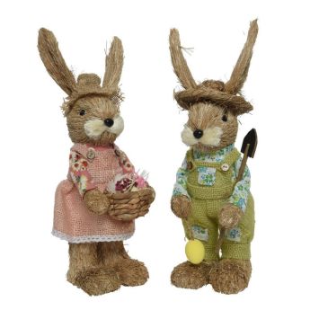 Lapin jardinier pour Pâques - 37 cm - Modèle au choix