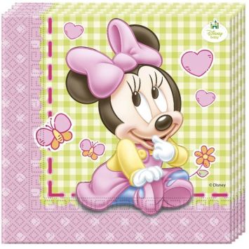 Lot de 20 Serviettes en Papier - Bébé Minnie Disney