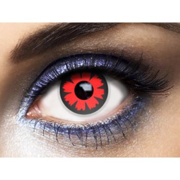 De belles lentilles fantaisie "Cyber Red" pour votre déguisement d'Halloween | jourdefete.com