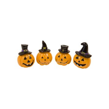 Citrouille en résine avec chapeau à disposer pour Halloween - Modèle Aléatoire