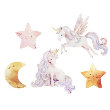 25 décorations en papier à parsemer - Collection Licorne Magique