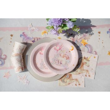 12 serviettes en papier - 33 x 33 cm - Collection Licorne Magique