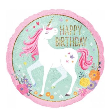 1 Ballon Licorne Magique Happy Birthday