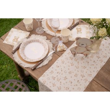 Chemin de table en polyester - 28 cm x 2,5 m - Collection Little Teddy