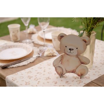 Décoration à poser en bois - 16 x 4 x 20 cm - Collection Little Teddy