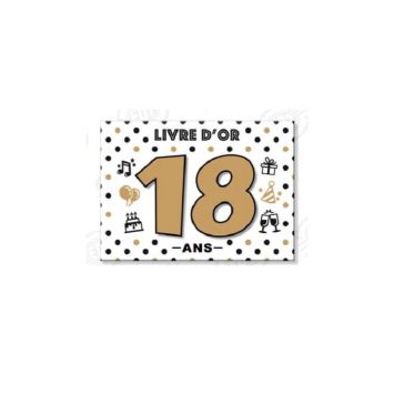Livre d'Or Blanc, Noir & Or - Anniversaire - Age au Choix