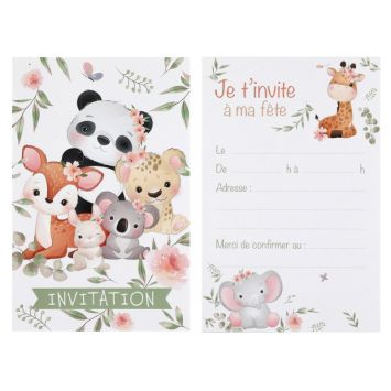 Lot de 6 cartons d'invitation - Explorateur | jourdefete.com