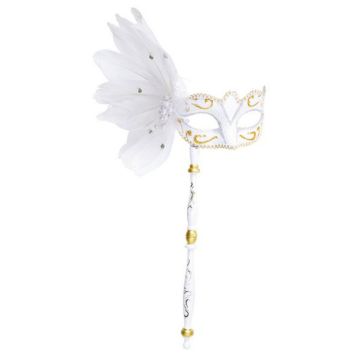 Loup Carnaval Blanc à Main
