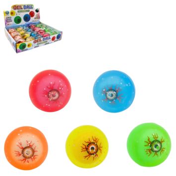 Balle rebondissante lumineuse en forme d'œil - 4,5 cm - Couleur Aléatoire