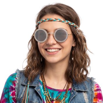 Lunettes d'Hippie à brillants