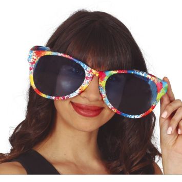 Paire de lunettes géantes multicolores