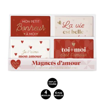 Magnet en céramique - Saint-Valentin - Collection Chéri Chérie - Modèle Aléatoire