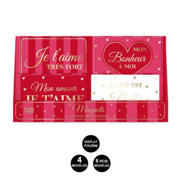 Magnet en céramique - Saint-Valentin - Collection Chéri Chérie - Modèle Aléatoire