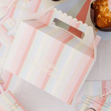 4 Boîtes à cadeaux - Collection Mahault Pastel et Or