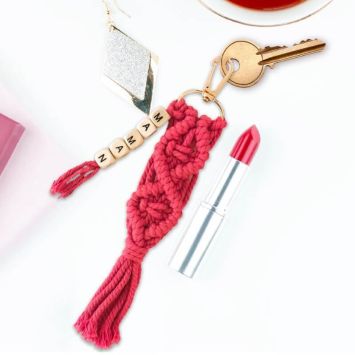 Porte-Clés Macramé " Maman "