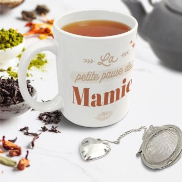 Coffret Cadeau Mug et Boule à thé - La petite pause de Mamie - Mamie - Collection Mamie d'Amour