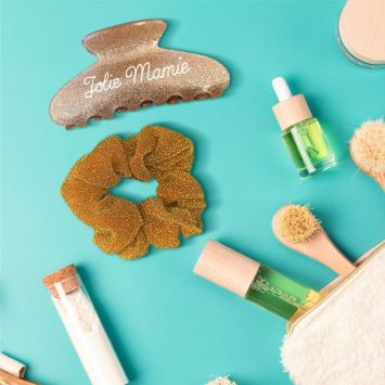 Pince à cheveux et chouchou à paillettes - Collection Mamie Chérie