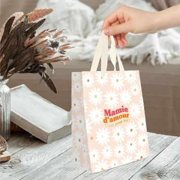 Pochette cadeau "Mamie d'Amour" - Modèle Moyen - Collection Mamie d'Amour