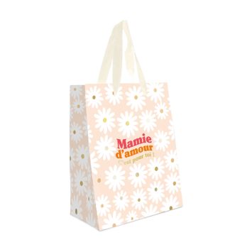 Pochette cadeau "Mamie d'Amour" - Modèle Moyen - Collection Mamie d'Amour