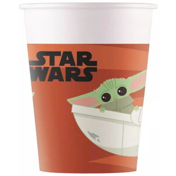 8 gobelets en carton star wars mandalorian™ | jourdefete.com