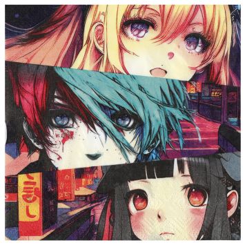 De splendides serviettes à disposer sur la table d'anniversaire manga de votre enfant | jourdefete.com