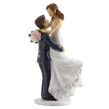 Figurine pour mariage - 18 cm - Couple de mariés dans les bras