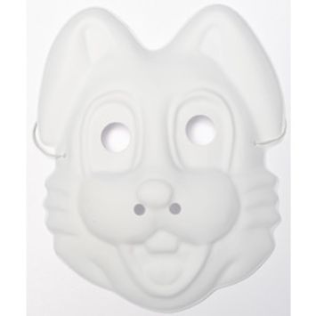 2 Masques Animaux Blanc à Décorer - Enfant