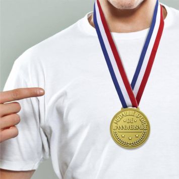 Médaille d'or tricolore pour anniversaire