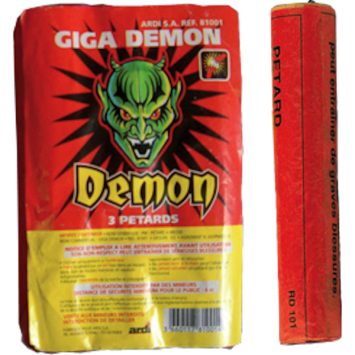 Giga Démon - pack de 3 pétards puissants pour événements festifs | jourdefete.com